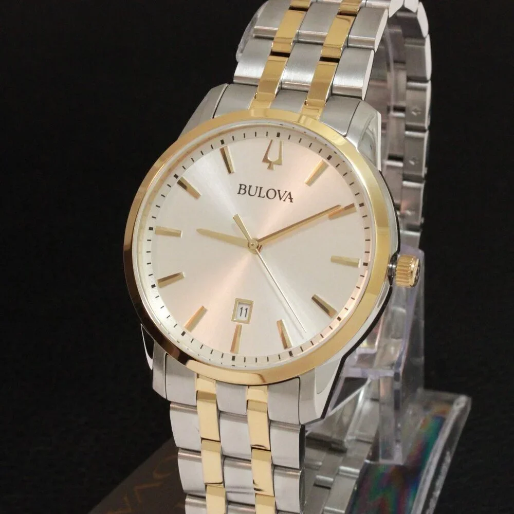 Bulova Men's Sutton Watch Two Tone Silver Dial 40mm